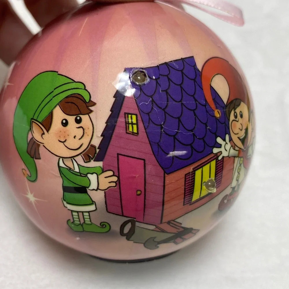 Twinkling Treasures Blinking‎ Santa Christmas Ornament Ball NOS Holiday Decor